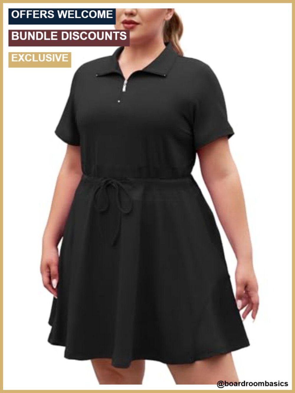 Plus Size Golf Dress with Shorts Short Sleeve Zip Up Tennis Athletic Two Piece